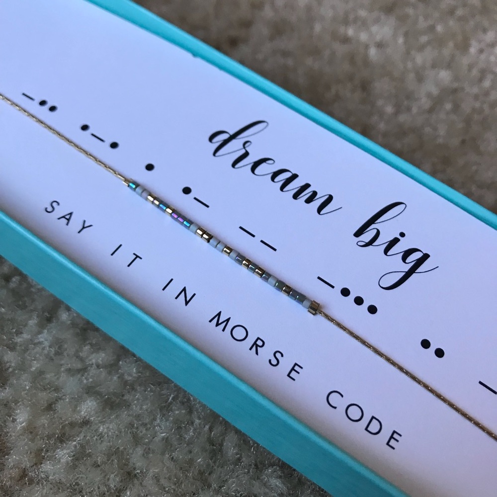 Dot & Dash Morse Code Dream Big Necklace NIB